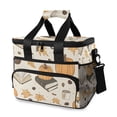 thumbnail image 1 of FORMRS Insulated Cooler Bag 24 Cans Capacity Soft Leakproof Lunch Box with Side Pockets, Beige Fall Books, 1 of 7