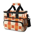 thumbnail image 1 of FORMRS Insulated Cooler Bag 24 Cans Capacity Soft Leakproof Lunch Box with Side Pockets, Beige Geometric Circles, 1 of 7