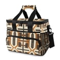 thumbnail image 1 of FORMRS Insulated Cooler Bag 24 Cans Capacity Soft Leakproof Lunch Box with Side Pockets, Beige Geometric, 1 of 7