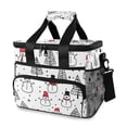 thumbnail image 1 of FORMRS Insulated Cooler Bag 24 Cans Capacity Soft Leakproof Lunch Box with Side Pockets, Black Cartoon Snowmen, 1 of 7