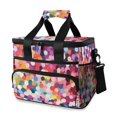 thumbnail image 1 of FORMRS Insulated Cooler Bag 24 Cans Capacity Soft Leakproof Lunch Box with Side Pockets, Black Colorful Circles, 1 of 7