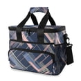 thumbnail image 1 of FORMRS Insulated Cooler Bag 24 Cans Capacity Soft Leakproof Lunch Box with Side Pockets, Black Stripes, 1 of 7