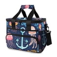 thumbnail image 1 of FORMRS Insulated Cooler Bag 24 Cans Capacity Soft Leakproof Lunch Box with Side Pockets, Blue Anchor, 1 of 7