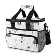 thumbnail image 1 of FORMRS Insulated Cooler Bag 24 Cans Capacity Soft Leakproof Lunch Box with Side Pockets, Blue Cartoon Snowmen, 1 of 7