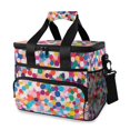 thumbnail image 1 of FORMRS Insulated Cooler Bag 24 Cans Capacity Soft Leakproof Lunch Box with Side Pockets, Blue Colorful Circles, 1 of 7