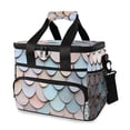 thumbnail image 1 of FORMRS Insulated Cooler Bag 24 Cans Capacity Soft Leakproof Lunch Box with Side Pockets, Blue Shimmering Pattern, 1 of 7