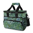 thumbnail image 1 of FORMRS Insulated Cooler Bag 24 Cans Capacity Soft Leakproof Lunch Box with Side Pockets, Blue Wildflower Pattern, 1 of 7