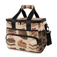 thumbnail image 1 of FORMRS Insulated Cooler Bag 24 Cans Capacity Soft Leakproof Lunch Box with Side Pockets, Brown Cakes, 1 of 7