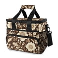 thumbnail image 1 of FORMRS Insulated Cooler Bag 24 Cans Capacity Soft Leakproof Lunch Box with Side Pockets, Brown Floral, 1 of 7