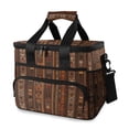thumbnail image 1 of FORMRS Insulated Cooler Bag 24 Cans Capacity Soft Leakproof Lunch Box with Side Pockets, Brown Tribal Pattern, 1 of 7