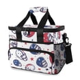 thumbnail image 1 of FORMRS Insulated Cooler Bag 24 Cans Capacity Soft Leakproof Lunch Box with Side Pockets, Cartoon American Football Helmets, 1 of 7