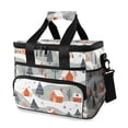 thumbnail image 1 of FORMRS Insulated Cooler Bag 24 Cans Capacity Soft Leakproof Lunch Box with Side Pockets, Cartoon Orange Houses, 1 of 7