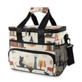 thumbnail image 1 of FORMRS Insulated Cooler Bag 24 Cans Capacity Soft Leakproof Lunch Box with Side Pockets, Cats Reading Pattern, 1 of 7