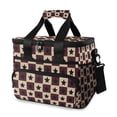 thumbnail image 1 of FORMRS Insulated Cooler Bag 24 Cans Capacity Soft Leakproof Lunch Box with Side Pockets, Checkered Stars Pattern, 1 of 7