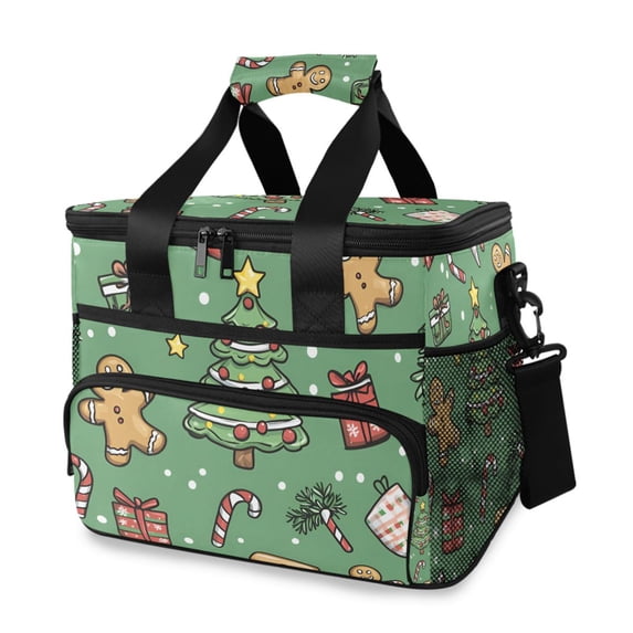 FORMRS Insulated Cooler Bag 24 Cans Capacity Soft Leakproof Lunch Box with Side Pockets, Christmas Cookies