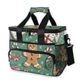 thumbnail image 1 of FORMRS Insulated Cooler Bag 24 Cans Capacity Soft Leakproof Lunch Box with Side Pockets, Christmas Gingerbread, 1 of 7