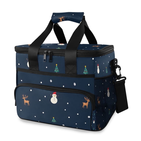 FORMRS Insulated Cooler Bag 24 Cans Capacity Soft Leakproof Lunch Box with Side Pockets, Christmas Whimsy
