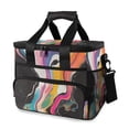 thumbnail image 1 of FORMRS Insulated Cooler Bag 24 Cans Capacity Soft Leakproof Lunch Box with Side Pockets, Colorful Black, 1 of 7