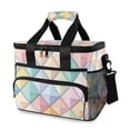 thumbnail image 1 of FORMRS Insulated Cooler Bag 24 Cans Capacity Soft Leakproof Lunch Box with Side Pockets, Colorful Geometric, 1 of 7
