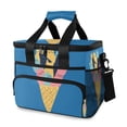 thumbnail image 1 of FORMRS Insulated Cooler Bag 24 Cans Capacity Soft Leakproof Lunch Box with Side Pockets, Colorful Ice Cream Cat, 1 of 7
