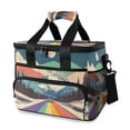 thumbnail image 1 of FORMRS Insulated Cooler Bag 24 Cans Capacity Soft Leakproof Lunch Box with Side Pockets, Colorful Road at Night, 1 of 7