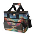 thumbnail image 1 of FORMRS Insulated Cooler Bag 24 Cans Capacity Soft Leakproof Lunch Box with Side Pockets, Colorful Road, 1 of 7