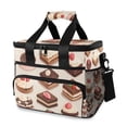 thumbnail image 1 of FORMRS Insulated Cooler Bag 24 Cans Capacity Soft Leakproof Lunch Box with Side Pockets, Cute Chocolate Cakes, 1 of 7