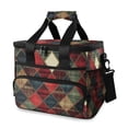 thumbnail image 1 of FORMRS Insulated Cooler Bag 24 Cans Capacity Soft Leakproof Lunch Box with Side Pockets, Dark Tartan Pattern, 1 of 7