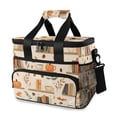 thumbnail image 1 of FORMRS Insulated Cooler Bag 24 Cans Capacity Soft Leakproof Lunch Box with Side Pockets, Fall Book Shelf, 1 of 7