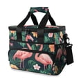 thumbnail image 1 of FORMRS Insulated Cooler Bag 24 Cans Capacity Soft Leakproof Lunch Box with Side Pockets, Flamingo Leaves Pattern, 1 of 7