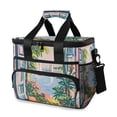 thumbnail image 1 of FORMRS Insulated Cooler Bag 24 Cans Capacity Soft Leakproof Lunch Box with Side Pockets, Floral Seaside, 1 of 7