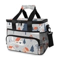 thumbnail image 1 of FORMRS Insulated Cooler Bag 24 Cans Capacity Soft Leakproof Lunch Box with Side Pockets, Gray Cartoon Houses, 1 of 7