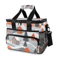thumbnail image 1 of FORMRS Insulated Cooler Bag 24 Cans Capacity Soft Leakproof Lunch Box with Side Pockets, Gray Snow Houses, 1 of 7
