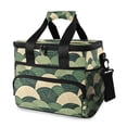 thumbnail image 1 of FORMRS Insulated Cooler Bag 24 Cans Capacity Soft Leakproof Lunch Box with Side Pockets, Green Abstract Shapes, 1 of 7