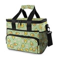 thumbnail image 1 of FORMRS Insulated Cooler Bag 24 Cans Capacity Soft Leakproof Lunch Box with Side Pockets, Green Avocado Pattern, 1 of 7