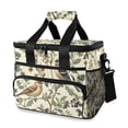 thumbnail image 1 of FORMRS Insulated Cooler Bag 24 Cans Capacity Soft Leakproof Lunch Box with Side Pockets, Green Birds, 1 of 7