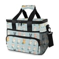 thumbnail image 1 of FORMRS Insulated Cooler Bag 24 Cans Capacity Soft Leakproof Lunch Box with Side Pockets, Green Cute Rabbits, 1 of 7