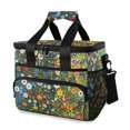 thumbnail image 1 of FORMRS Insulated Cooler Bag 24 Cans Capacity Soft Leakproof Lunch Box with Side Pockets, Green Floral Garden, 1 of 7