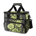 thumbnail image 1 of FORMRS Insulated Cooler Bag 24 Cans Capacity Soft Leakproof Lunch Box with Side Pockets, Green Flowers, 1 of 7