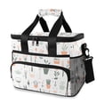 thumbnail image 1 of FORMRS Insulated Cooler Bag 24 Cans Capacity Soft Leakproof Lunch Box with Side Pockets, Green Garden Pattern, 1 of 7