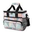 thumbnail image 1 of FORMRS Insulated Cooler Bag 24 Cans Capacity Soft Leakproof Lunch Box with Side Pockets, Green Geometric, 1 of 7