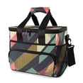 thumbnail image 1 of FORMRS Insulated Cooler Bag 24 Cans Capacity Soft Leakproof Lunch Box with Side Pockets, Green Geometric, 1 of 7