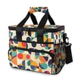 thumbnail image 1 of FORMRS Insulated Cooler Bag 24 Cans Capacity Soft Leakproof Lunch Box with Side Pockets, Green Geometric, 1 of 7