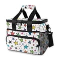 thumbnail image 1 of FORMRS Insulated Cooler Bag 24 Cans Capacity Soft Leakproof Lunch Box with Side Pockets, Green Stars, 1 of 7