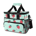 thumbnail image 1 of FORMRS Insulated Cooler Bag 24 Cans Capacity Soft Leakproof Lunch Box with Side Pockets, Green Strawberry, 1 of 7