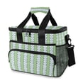 thumbnail image 1 of FORMRS Insulated Cooler Bag 24 Cans Capacity Soft Leakproof Lunch Box with Side Pockets, Green Stripe Pattern, 1 of 7