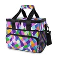 thumbnail image 1 of FORMRS Insulated Cooler Bag 24 Cans Capacity Soft Leakproof Lunch Box with Side Pockets, Green Wavy Plaid, 1 of 7