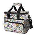 thumbnail image 1 of FORMRS Insulated Cooler Bag 24 Cans Capacity Soft Leakproof Lunch Box with Side Pockets, Green Wildflower Pattern, 1 of 7