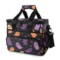 thumbnail image 1 of FORMRS Insulated Cooler Bag 24 Cans Capacity Soft Leakproof Lunch Box with Side Pockets, Halloween Purple Ghosts, 1 of 7