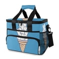 thumbnail image 1 of FORMRS Insulated Cooler Bag 24 Cans Capacity Soft Leakproof Lunch Box with Side Pockets, Ice Cream Cat, 1 of 7